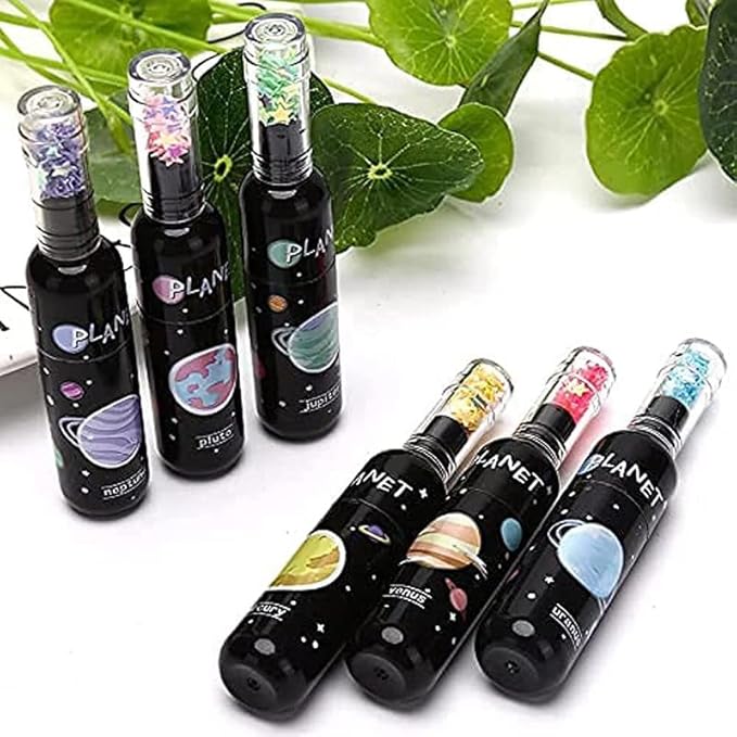 Zap: Space-Themed Highlighter Set with Fluorescent Neon Colors & Unique Planet Design (6 Pcs)