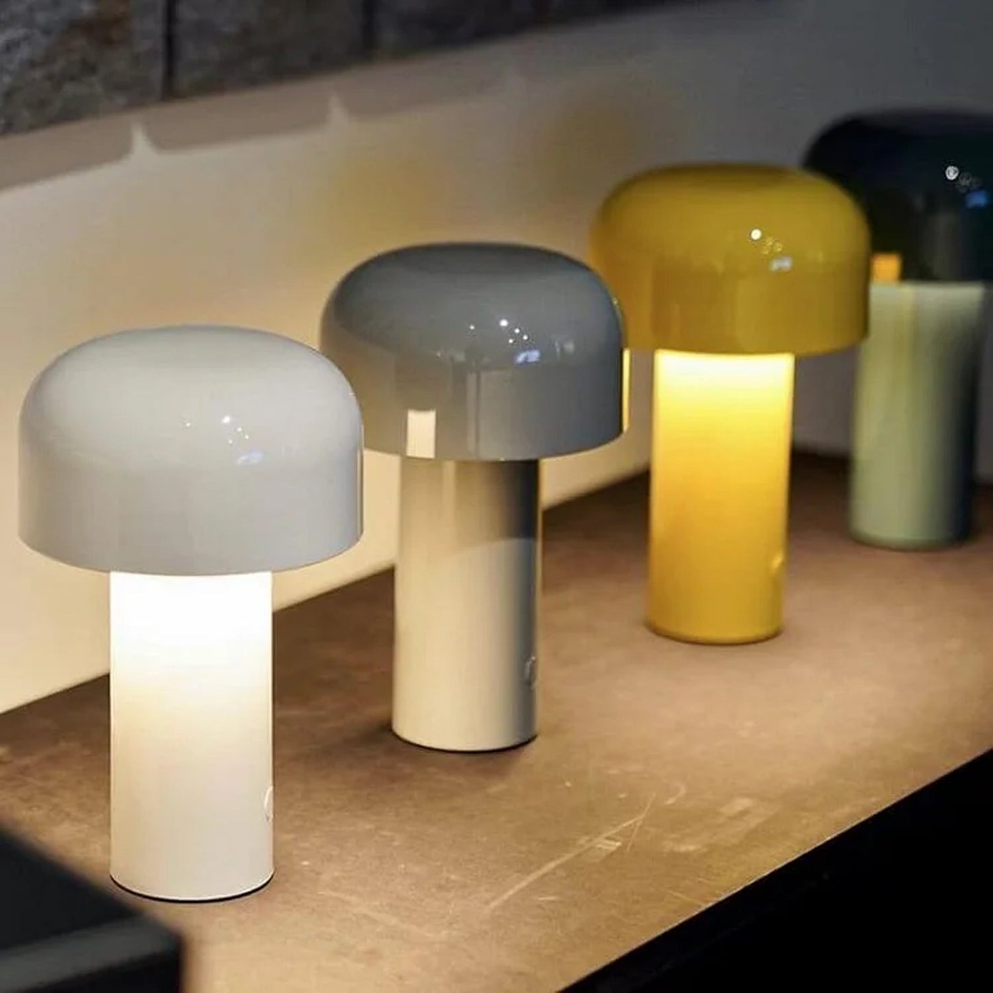 Shroom: Wireless LED Ambient Glow Lamp with Touch Control, 3-Color Dimming & Stylish Design for Home & Office