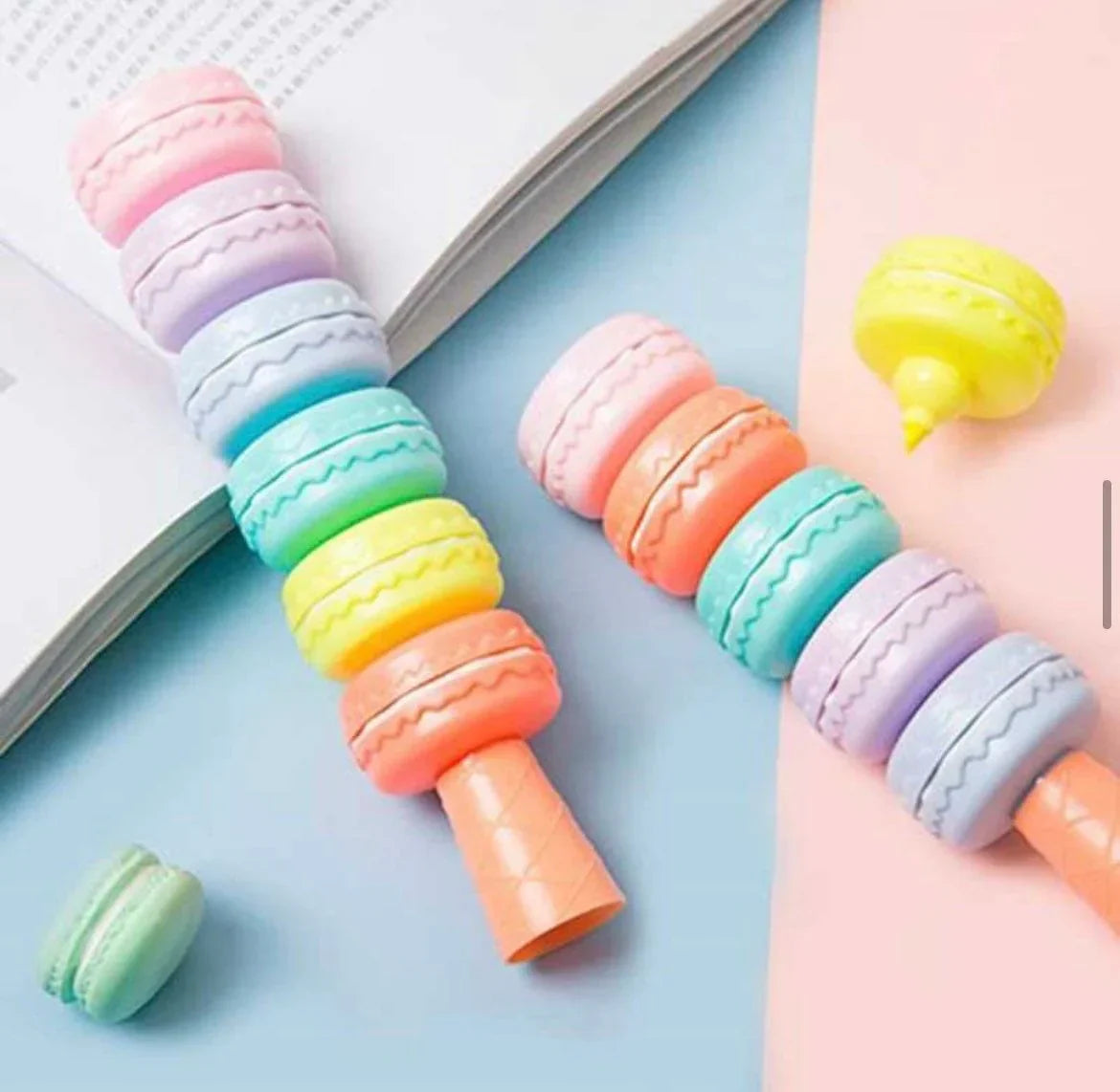 Macaron: Pastel Highlighter Set (6-Piece) – Soft Color Markers for Books, Notes & Aesthetic Stationery Lovers