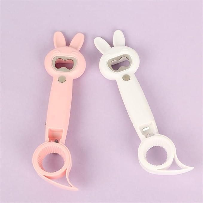 TwistEase: Cute 4-in-1 Multi-Opener for Bottles, Cans & Jars – Easy Grip & Finger Protection Kitchen Tool