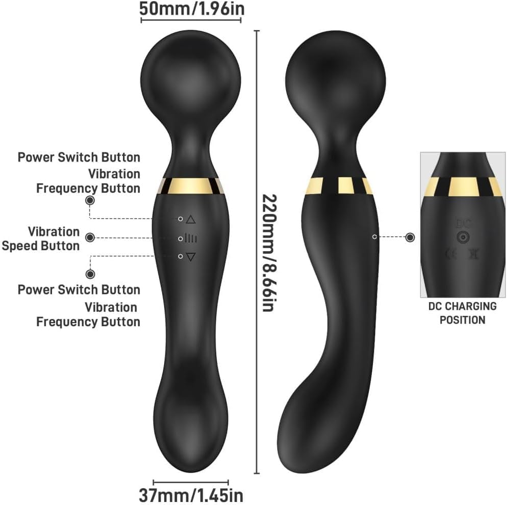 Vellura: Electric Full Body Massager Wand with Dual Heads & 10 Vibration Modes – Handheld Deep Tissue Relief for Neck, Back & Shoulder Pain