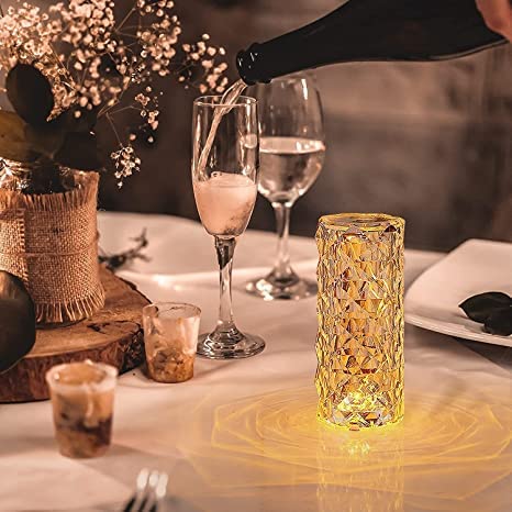 Lucidity: crystal Aura Night Light with 16-Color Changing LED, USB Rechargeable Touch Control & Diamond Cut Design for Bedroom & Décor