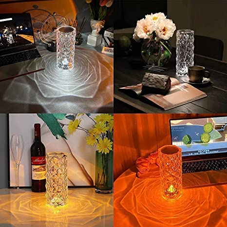 Lucidity: crystal Aura Night Light with 16-Color Changing LED, USB Rechargeable Touch Control & Diamond Cut Design for Bedroom & Décor