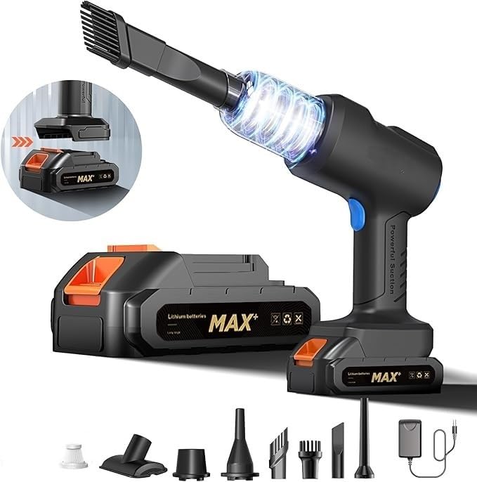 TurboVac: Super Powerful Cordless Vacuum Cleaner with 21,000Pa Suction, Detachable Battery & Multi-Nozzle Attachments