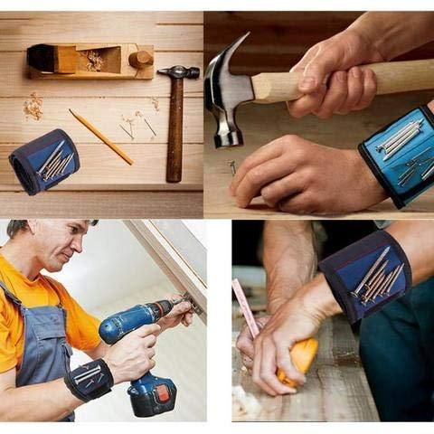 NutMag: Magnetic Wristband for Tools with Strong Adjustable Strap for Holding Screws, Nails, Bolts & Drill Bits