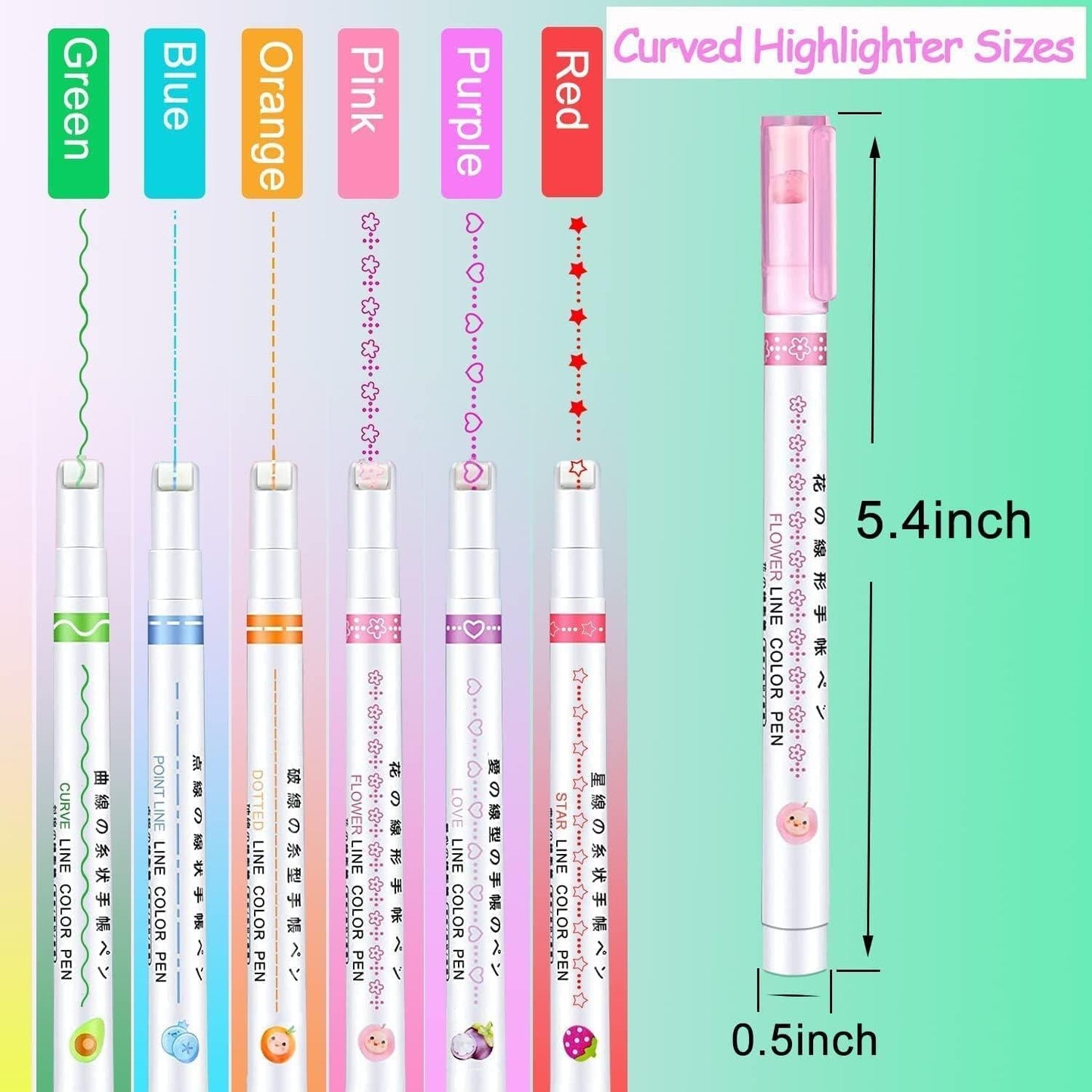 Doodle: 6 Roller Highlighter & Outline Sticker Pens – Magic Border Markers for Scrapbooking, Art & Stationery