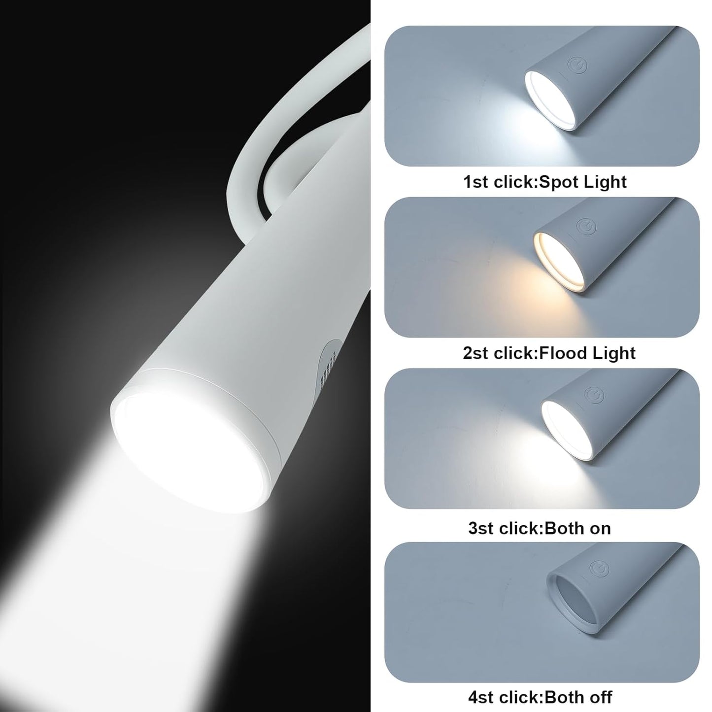 Silly: Flexible Multi-Use LED Lamp with Rechargeable Design, 3 Color Modes & Clip-On Feature for Reading & Desk Use