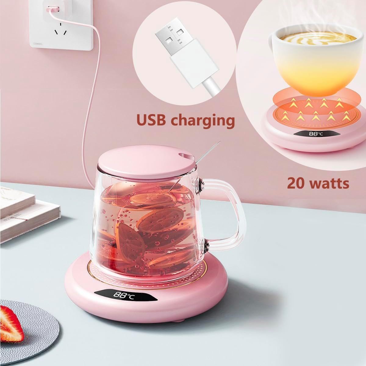 Warmy: USB-Powered Coffee Mug Warmer with LCD Display for Keeping Your Beverages Hot & Ready