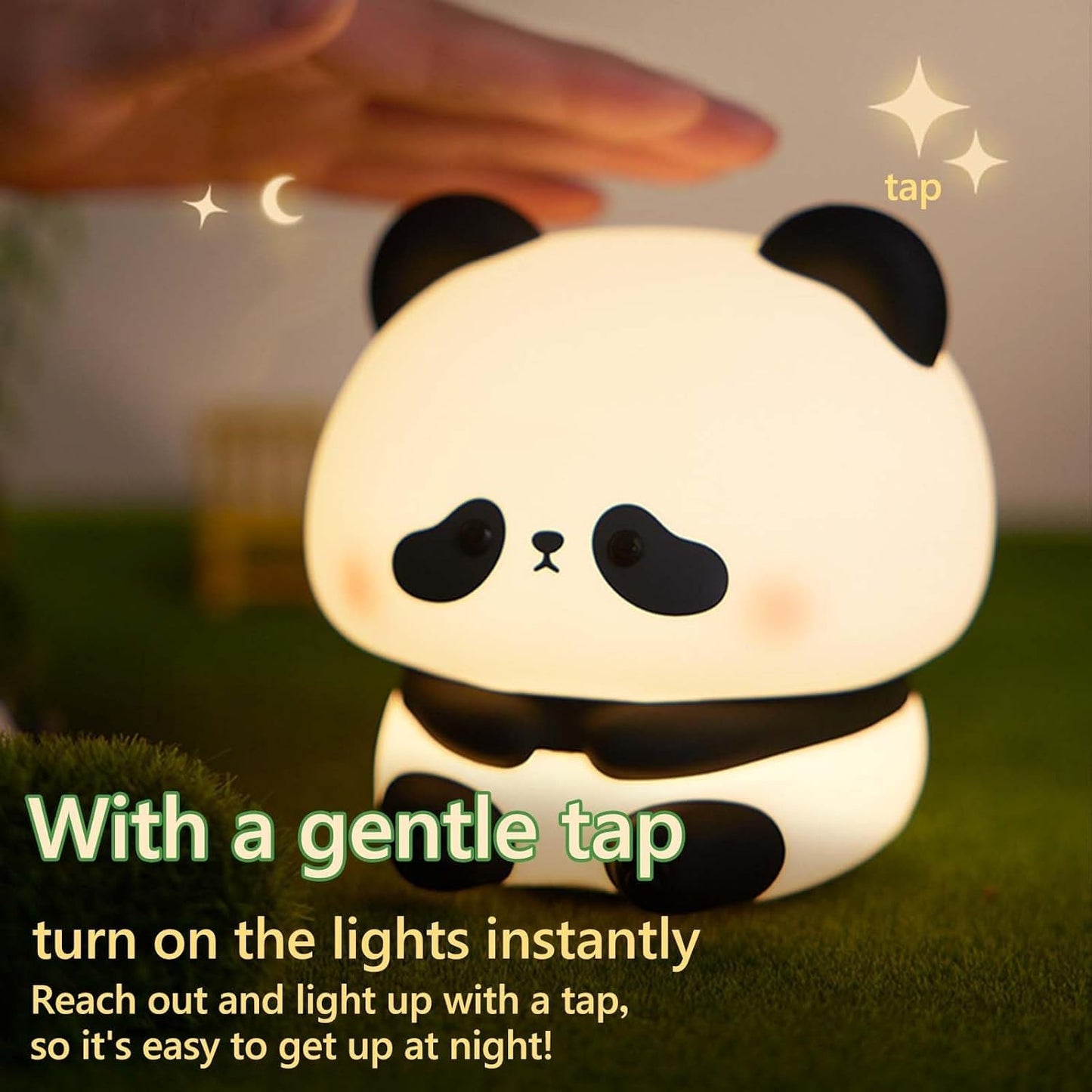 Bunbun: Adorable Color-Changing Silicone Night Panda Lamp – Soft Touch LED Light with Rechargeable Battery & Cozy Glow