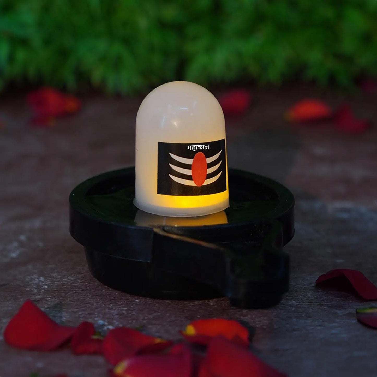 Shiva: Water-Activated Glowing Lord Shiva Shivling LED Idol (Set of 4) for Home Décor & Pooja