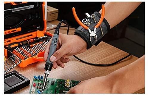 NutMag: Magnetic Wristband for Tools with Strong Adjustable Strap for Holding Screws, Nails, Bolts & Drill Bits