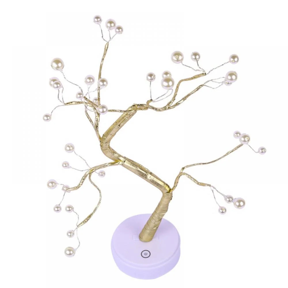 FairyTree: Cozy LED Pearl Tree Lamp with 36 Twinkling Fairy Lights for Bedroom, Wedding & Home Décor