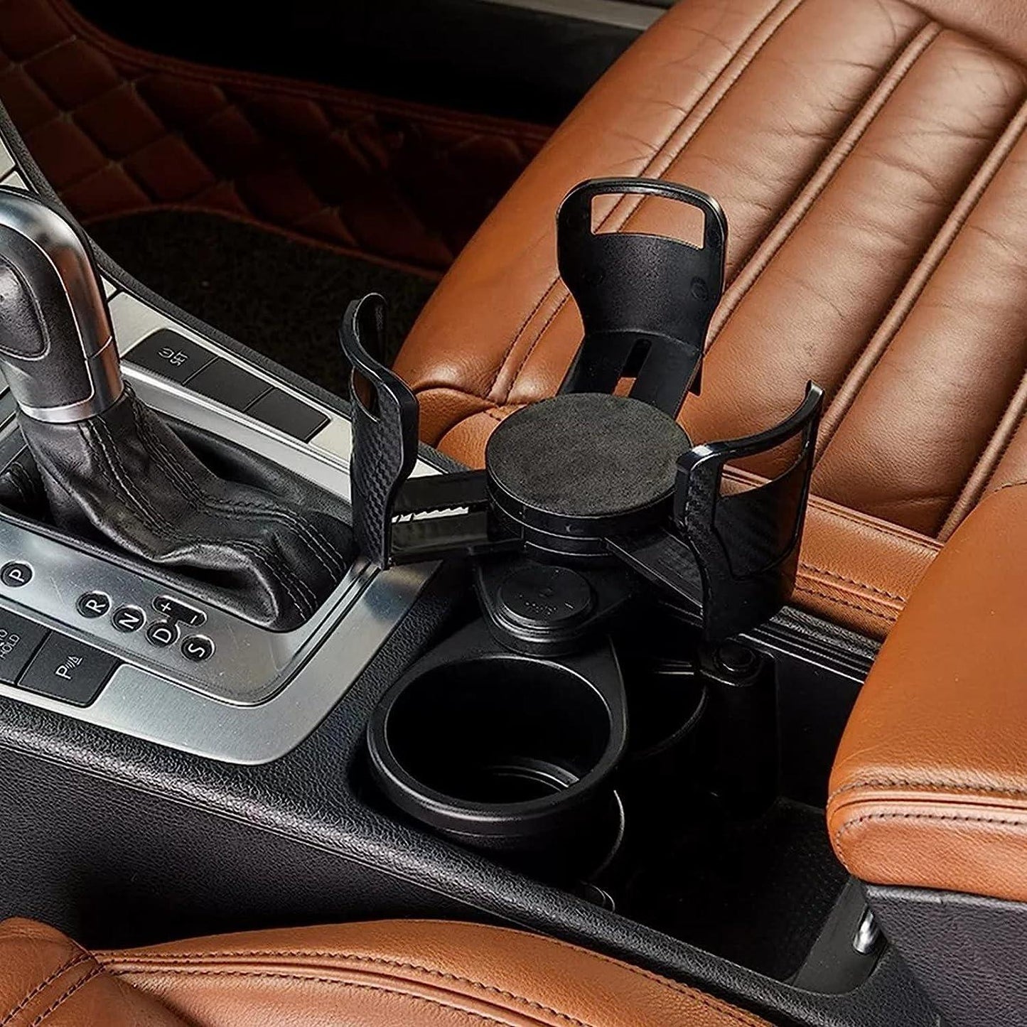 DuoHold: 2-in-1 Car Cup Holder Expander with 360° Rotation & Adjustable Dual Cup Slots for Large Drinks & Travel Convenience
