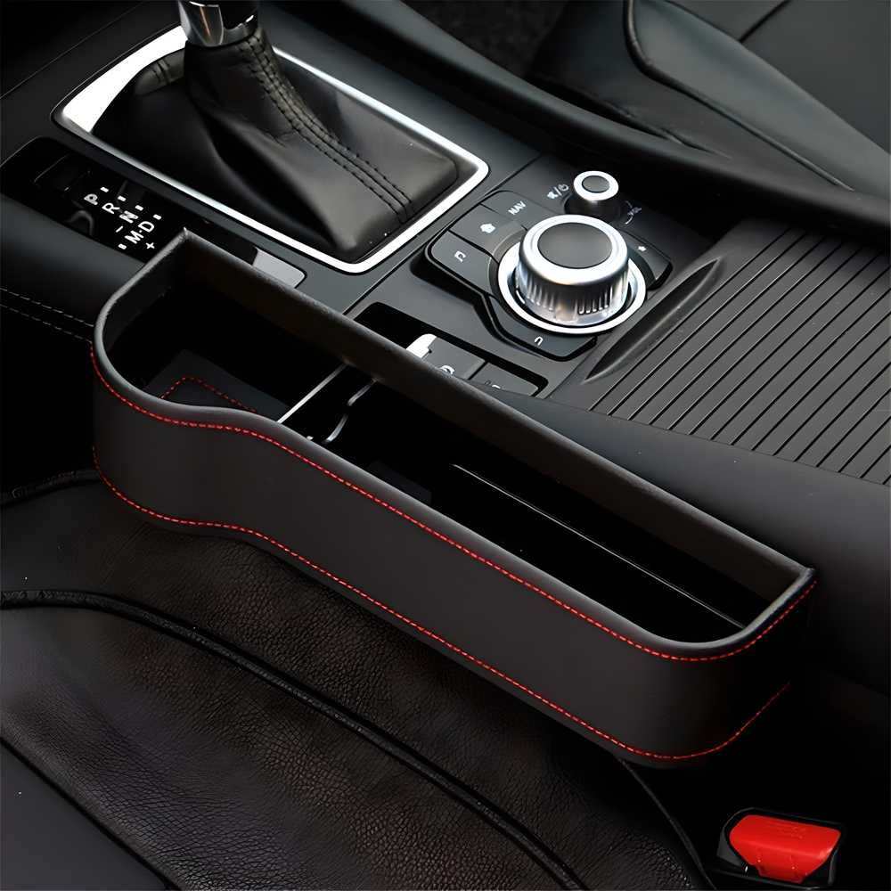 CarPocket: PU Leather Car Seat Gap Organizer with Bottle & Cup Holder, Storage for Phones, Keys, Cards & Coins – Space Saving Catcher