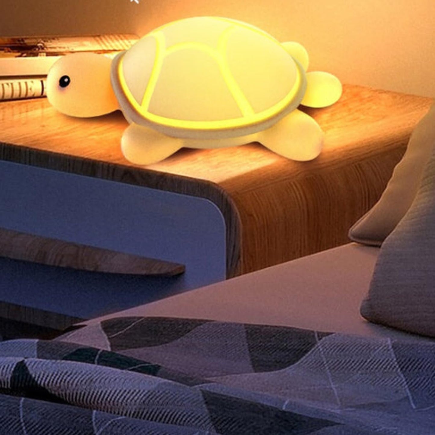 Tappy: Adorable Silicone Turtle Night Lamp – BPA-Free, USB Rechargeable Soft LED Light with Tap Control for Bedroom Ambience, Kids’ Gifting & Cozy Décor