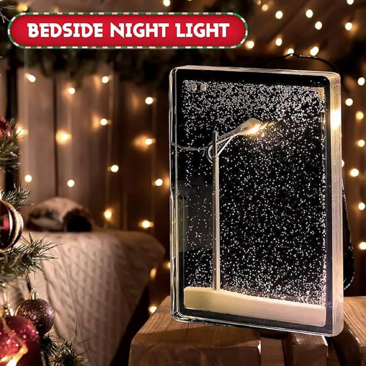 Vibey: DIY Street Lamp Snow Globe with Warm LED Night Light, Handmade Falling Snow Effect for Christmas, Birthday & Festive Desktop Décor