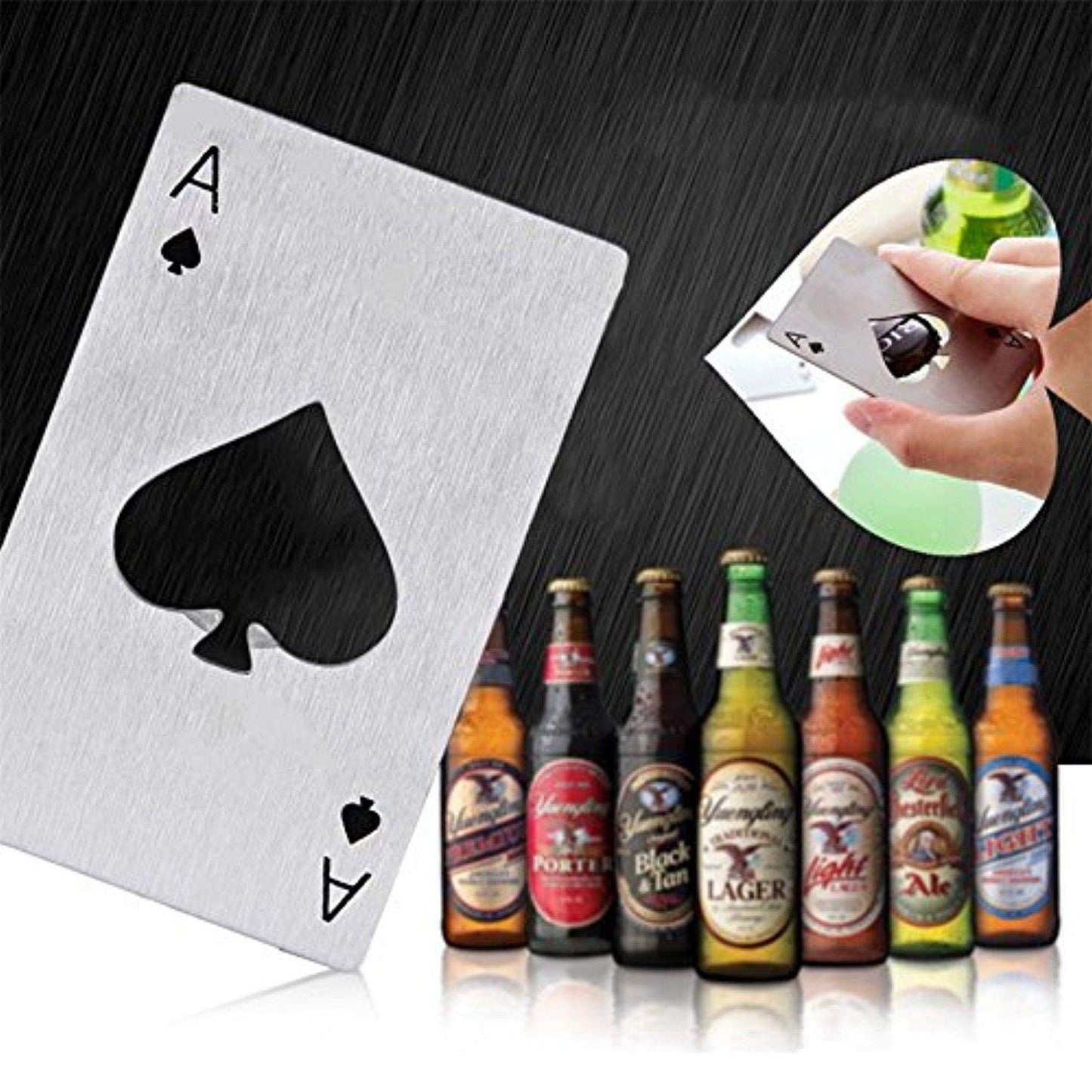Hukum: SStainless Steel Credit Card-Size Bottle Opener (Pack of 2) – Compact & Durable Bar Tool for Beer & Soda