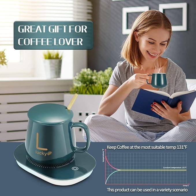 WarmEase: Electric Mug Heater Pad with Heating Coaster for Coffee, Tea & Beverages – Perfect for Home & Office