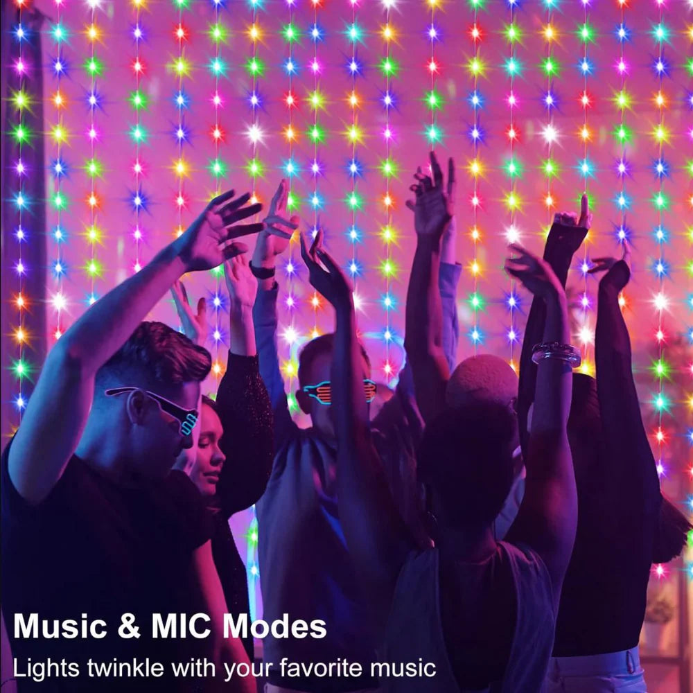 Pixelo: Smart ARGB Curtain Light with 400 LEDs, Bluetooth App Control, Music Sync & Customizable Patterns & Text
