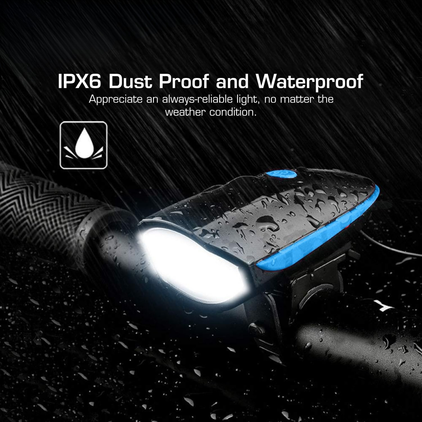 BikeMate: 2-in-1 Rechargeable Bicycle Light with Horn, Waterproof LED Headlamp with 3 Light Modes & 140dB Bike Bell for Night Rides & Cycling Safety