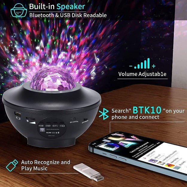 Trippiyii: Galaxy Star Projector with Bluetooth Speaker, Remote Control & Multicolor LED Lights for Bedroom & Home Décor