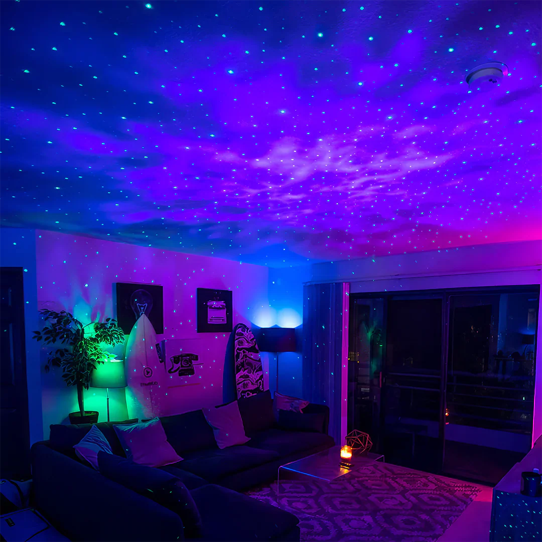 AstroBoy: Galaxy Aura Laser Stars Cosmos Projector USB Powered with Timer & Remote Ambient Night Light & Lamp