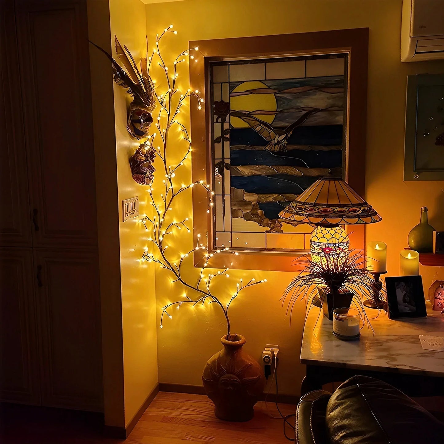 VineGlow: Enchanted Willow Vine Tree Light with 160 LED Fairy Lights & Remote Control for Magical Home Décor