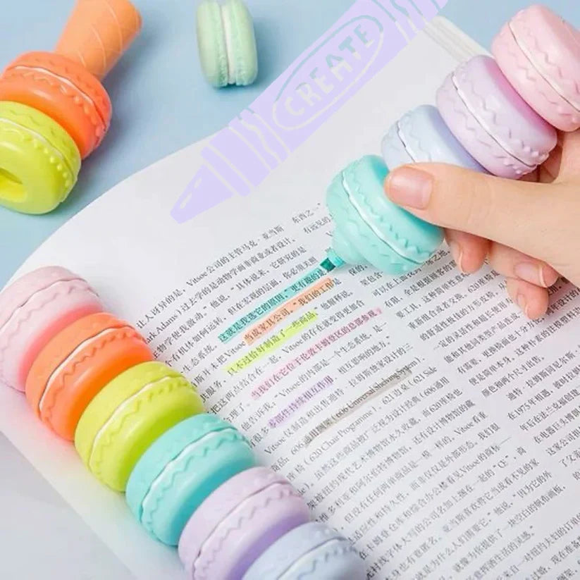 Macaron: Pastel Highlighter Set (6-Piece) – Soft Color Markers for Books, Notes & Aesthetic Stationery Lovers