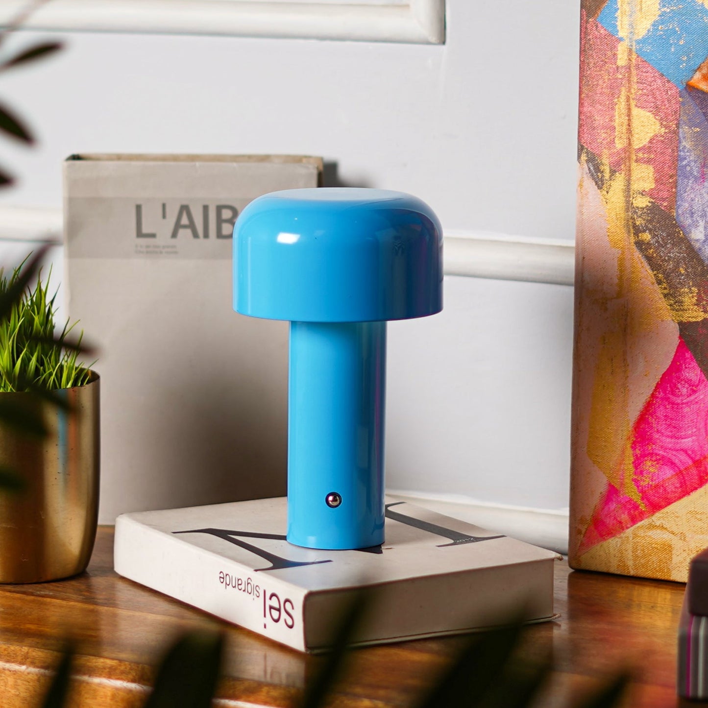 Shroom: Wireless LED Ambient Glow Lamp with Touch Control, 3-Color Dimming & Stylish Design for Home & Office