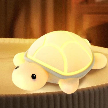 Tappy: Adorable Silicone Turtle Night Lamp – BPA-Free, USB Rechargeable Soft LED Light with Tap Control for Bedroom Ambience, Kids’ Gifting & Cozy Décor