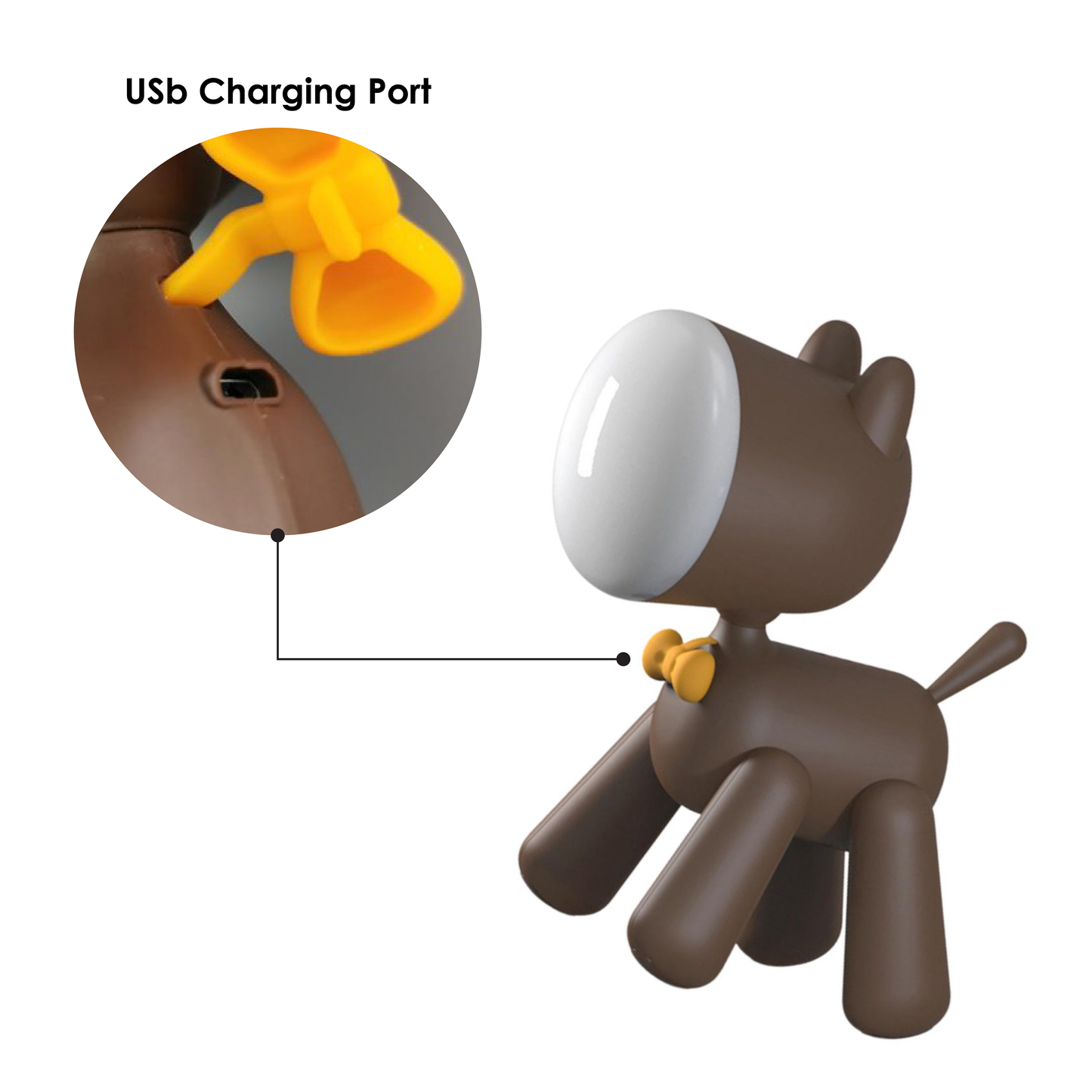 TailWag: Adorable Puppy Table Lamp with USB Rechargeable LED & Foldable Design for Kids' Room & Nursery Décor