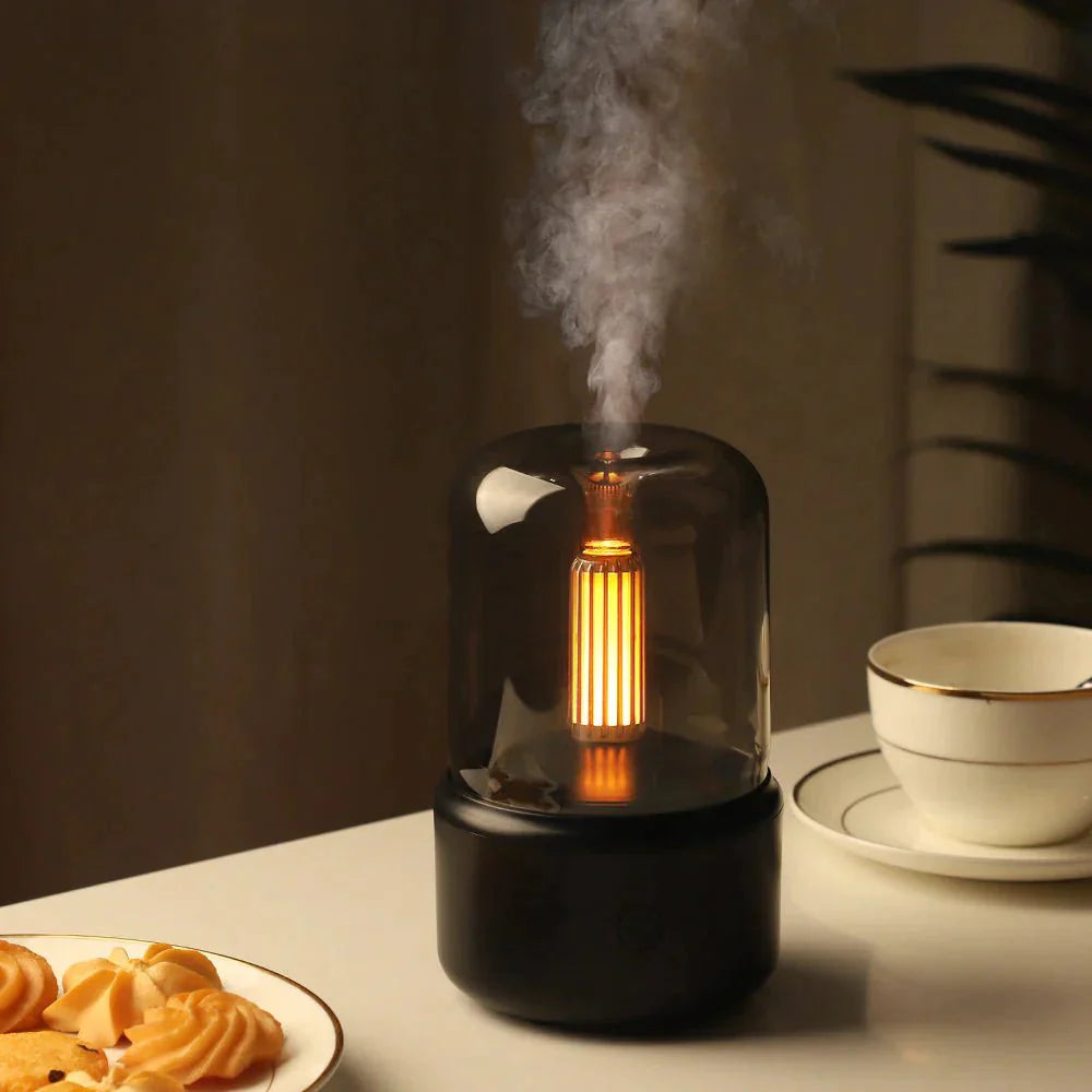 Oasis: Luxe Essential Oil Diffuser with 120ml Capacity, Flame Effect & Auto Shut-Off for Home, Spa & Yoga