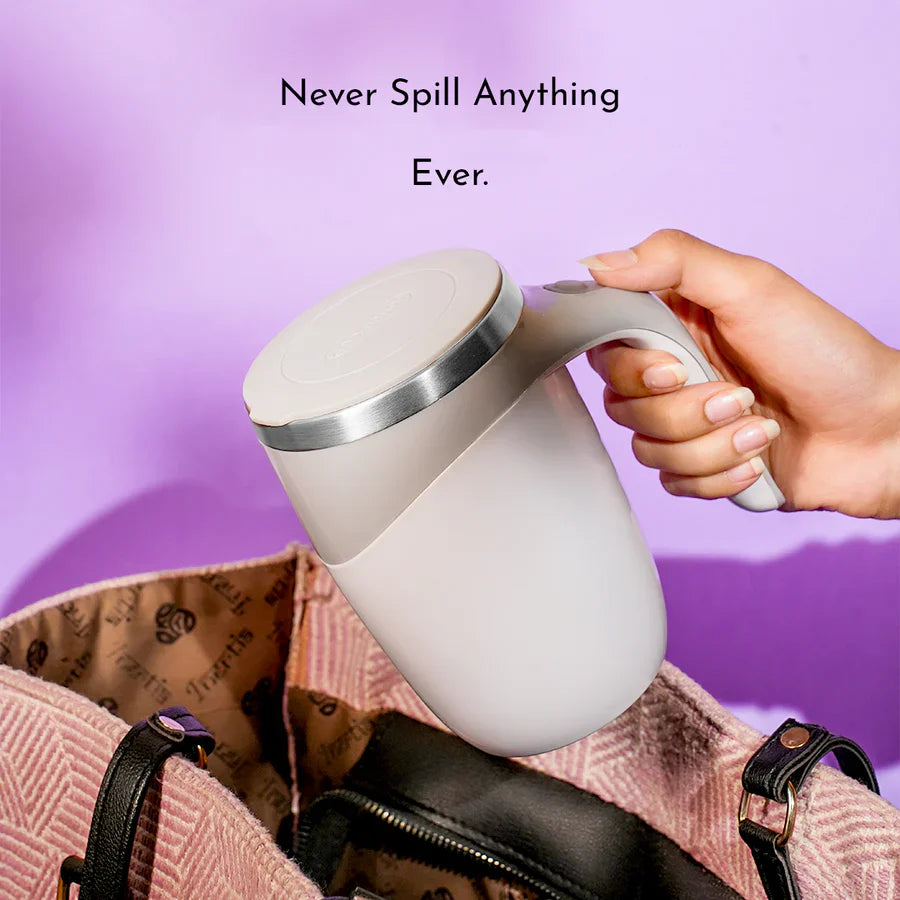 MagStir: Self-Stirring Magnetic Coffee Mug with Lid for Coffee, Milk, Protein Shakes & Hot/Cold Beverages