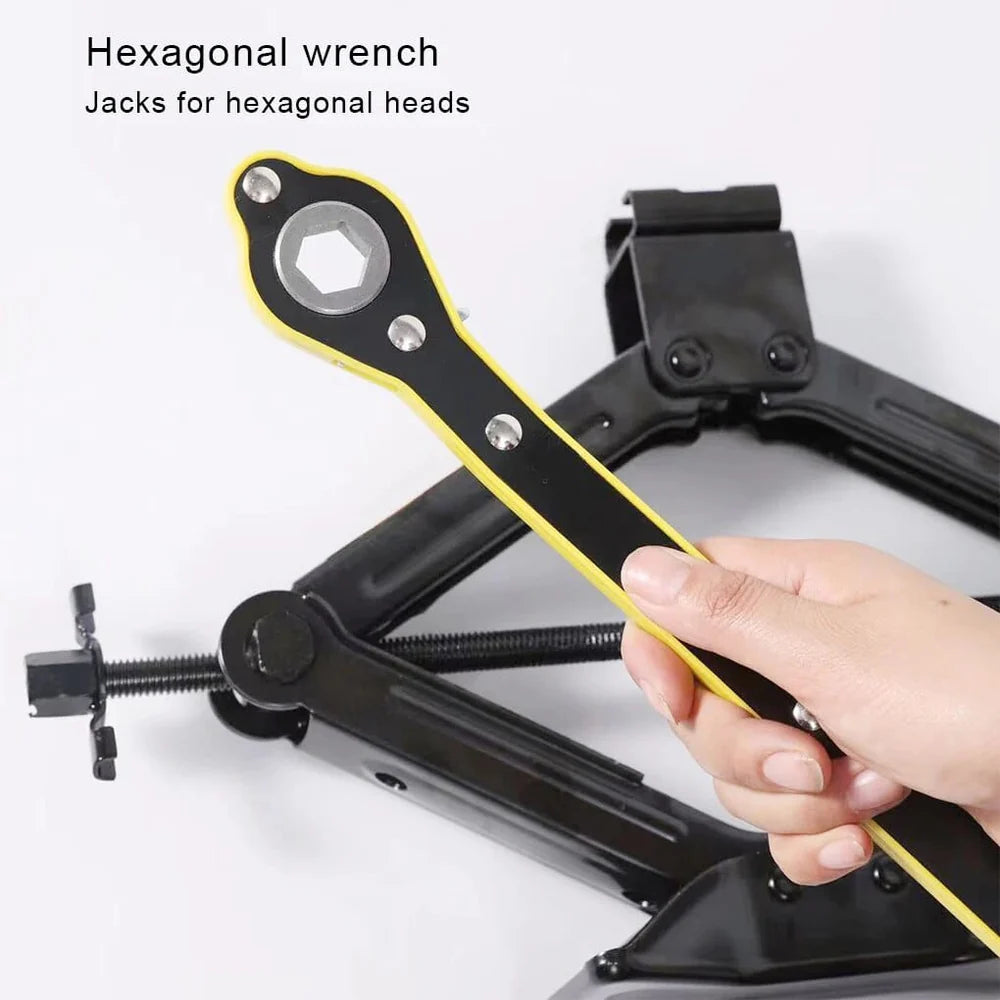 LiftMate: Car Jack & Lug Ratchet Wrench Set with Labor-Saving Design & 360° Reversible Knob for Easy Tire Lifting