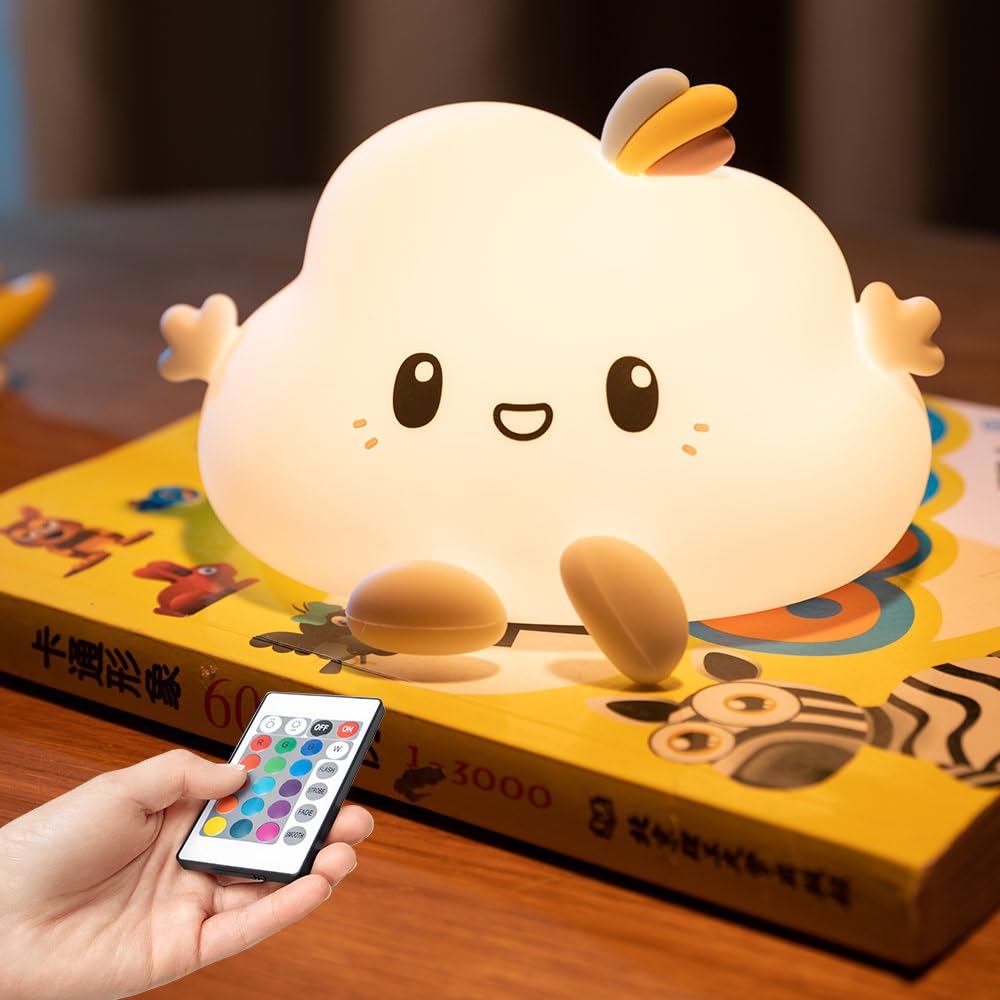 CloudGlow: Aesthetic Cloud LED Night Light – Soft & Squishy Silicone Lamp with Touch Control, USB-C Rechargeable & Color Changing