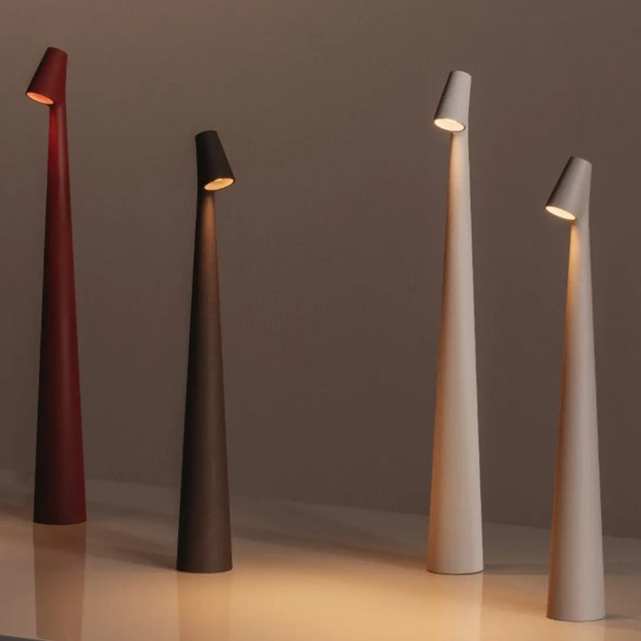 GeekSleek: Minimalist Wireless LED Table Lamp with Touch Control, Stepless Dimming & Rechargeable Design for Home & Office