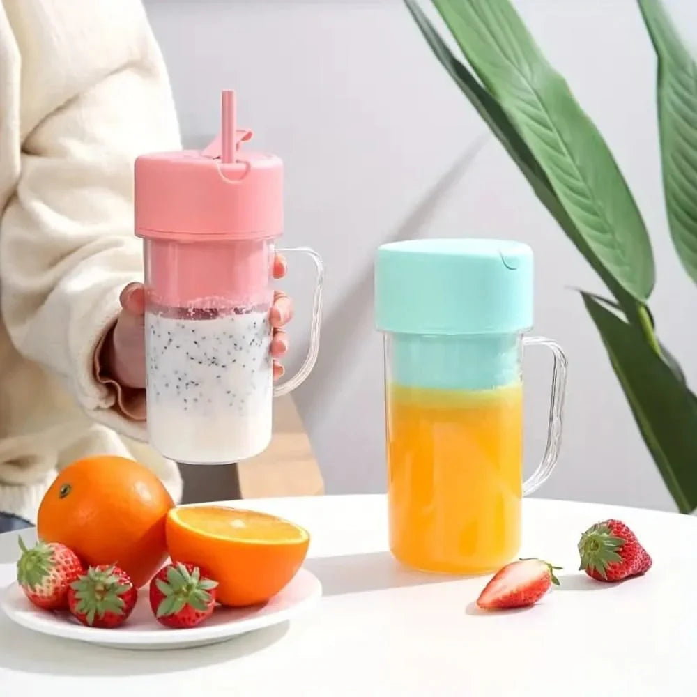 Blendy: Mason Jar Portable Smoothie Blender & Juicer USB Rechargeable with Handle, Straw & Easy-Cleaning