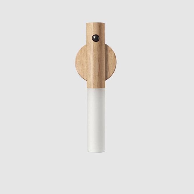 Wand: Magnetic Motion Sensor Light with USB Rechargeable LED & Wall-Mounted Wooden Torch Design for Home & Hallways