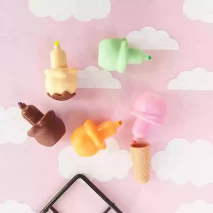 Shweet: Ice Cream-Themed Stackable Highlighter Set – Fun & Colorful Mini Markers for Kids, DIY & Art Projects