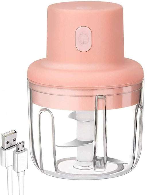 EZChop: Rechargeable Mini Electric Chopper for Vegetables, Fruits & Garlic with USB Charging & Portable Food Processor Design
