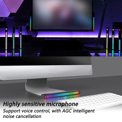 RhythmX: Voice-Activated RGB Light Bar with 40-Bit Pickup & Sound Reactive LED for Music, Desktop & Car Ambience