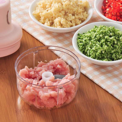 EZChop: Rechargeable Mini Electric Chopper for Vegetables, Fruits & Garlic with USB Charging & Portable Food Processor Design