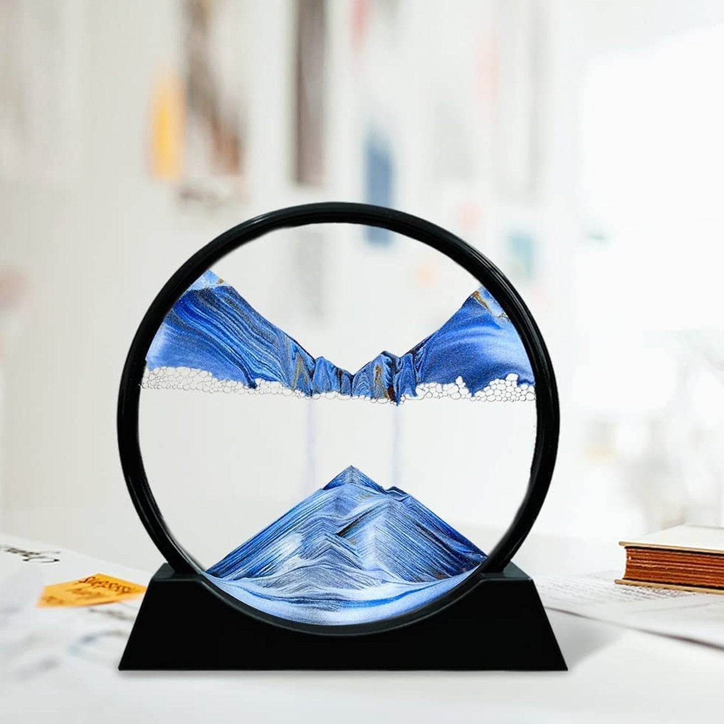 SandFlow: 3D Moving Sand Art Picture with Liquid Glass Landscape for Home & Office Desk Décor