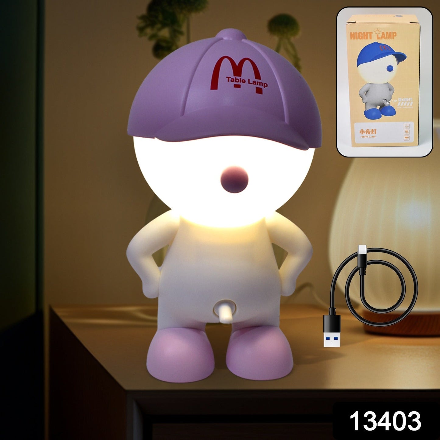 PP: Funny Cartoon LED Lamp with Type-C Charging & Adorable Design – Perfect Friendship & Long-Distance Gift