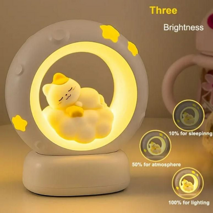 PawPop: Adorable Cat-Shaped LED Night Light – USB Rechargeable Lamp with Tap Control & Adjustable Brightness for Cozy Ambiance & Gifting