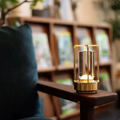 Elegance: Modern Crystal LED Table Lamp with Touch Control, 3-Color Stepless Dimming & Rechargeable Cordless Design for Home & Outdoor Décor