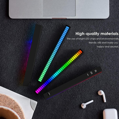 VibEQ: Sound Reactive RGB Light Bar, USB-C Rechargeable with In-built Mic & 32 Patterns, LED Strip for Car, Desk, Studio & Gaming Room