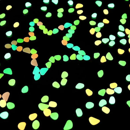 GlowRock: Glow-in-the-Dark Pebble Set for Balcony, Garden, Aquarium & Magical Ambience (Pack of 100)