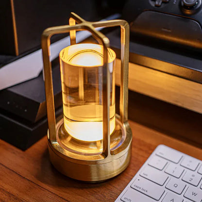 Elegance: Modern Crystal LED Table Lamp with Touch Control, 3-Color Stepless Dimming & Rechargeable Cordless Design for Home & Outdoor Décor