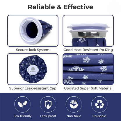 IceMate: Reusable Cold Compress Bag, 9-Inch Leak-Proof Ice Pack for Pain Relief, Swelling, Sports Injuries, Cramps & First Aid Therapy